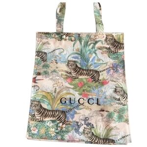 Gucci Multicolor Tiger Print Tote. New In The Plastic.